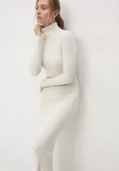 Answear Lab rochie culoarea bej, midi, mulata imagine