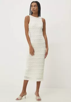 Answear Lab rochie culoarea bej, midi, mulata imagine