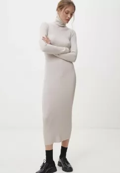 Answear Lab rochie culoarea bej, midi, mulata imagine