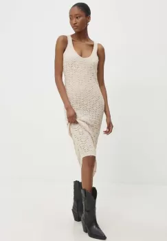 Answear Lab rochie culoarea bej, midi, mulata imagine