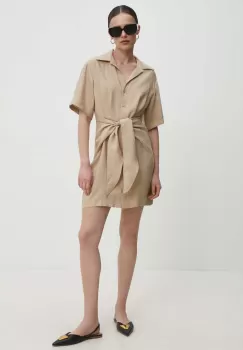 Answear Lab rochie culoarea bej, mini, evazati imagine