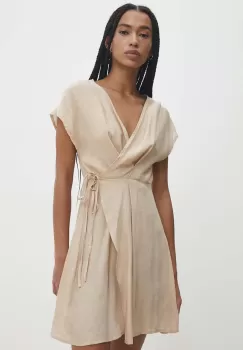 Answear Lab rochie culoarea bej, mini, evazati imagine