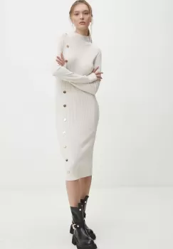 Answear Lab rochie culoarea bej, mini, mulata imagine