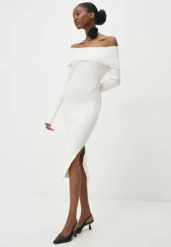 Answear Lab rochie culoarea bej, mini, mulata imagine