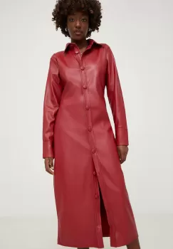 Answear Lab rochie culoarea bordo, midi, drept imagine