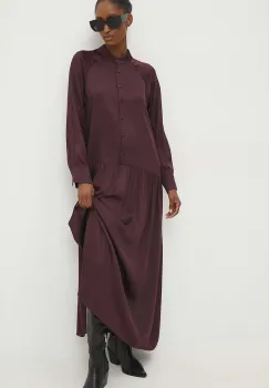 Answear Lab rochie culoarea bordo, midi, drept imagine