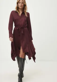 Answear Lab rochie culoarea bordo, mini, drept imagine