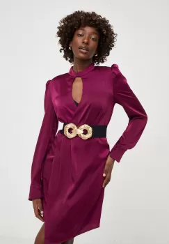 Answear Lab rochie culoarea bordo, mini, evazati imagine