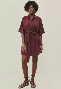 Answear Lab rochie culoarea bordo, mini, evazati imagine