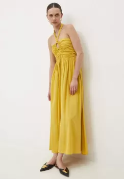 Answear Lab rochie culoarea galben, midi, evazati imagine