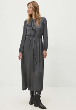 Answear Lab rochie culoarea gri, maxi, evazati imagine