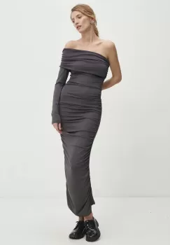 Answear Lab rochie culoarea gri, maxi, mulata imagine