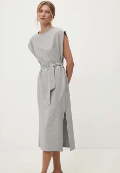 Answear Lab rochie culoarea gri, midi, drept imagine