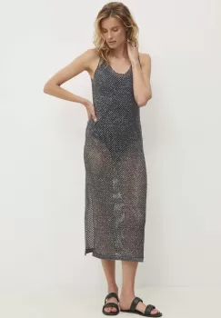 Answear Lab rochie culoarea gri, midi, drept imagine