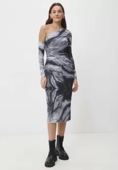 Answear Lab rochie culoarea gri, midi, mulata imagine