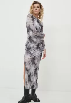 Answear Lab rochie culoarea gri, midi, mulata imagine