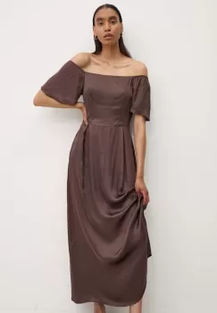 Answear Lab rochie culoarea maro, maxi, evazati imagine