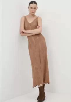 Answear Lab rochie culoarea maro, maxi, mulata imagine