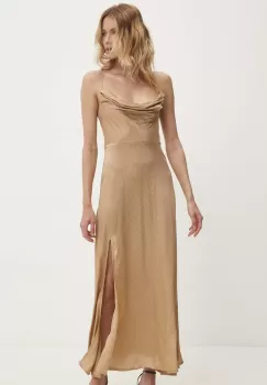 Answear Lab rochie culoarea maro, maxi, mulata imagine