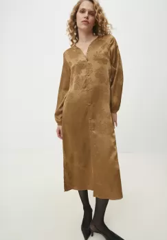 Answear Lab rochie culoarea maro, midi, drept imagine