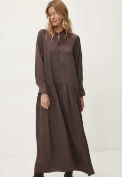 Answear Lab rochie culoarea maro, midi, drept imagine