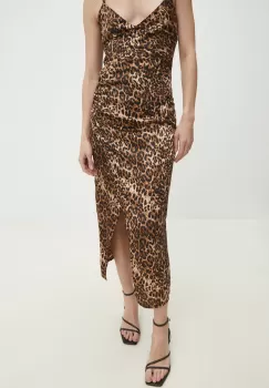 Answear Lab rochie culoarea maro, midi, mulata imagine