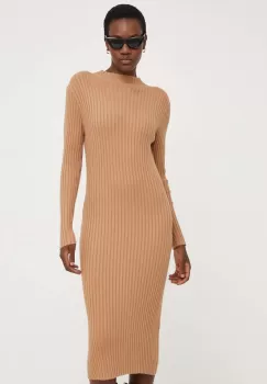 Answear Lab rochie culoarea maro, midi, mulata imagine