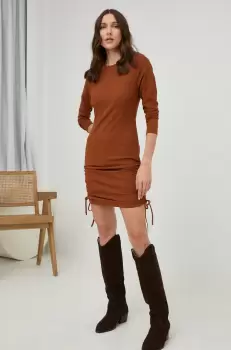 Answear Lab rochie culoarea maro, mini, mulata imagine