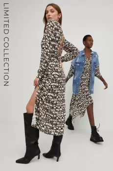 Answear Lab rochie culoarea negru, maxi, evazati imagine