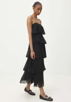 Answear Lab rochie culoarea negru, maxi, evazati imagine