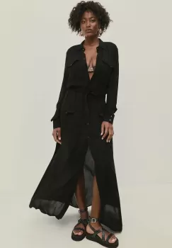 Answear Lab rochie culoarea negru, maxi, evazati imagine