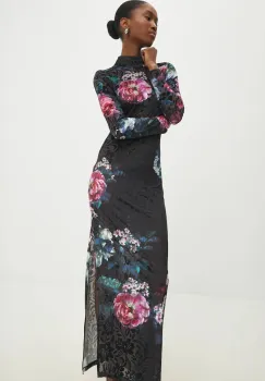 Answear Lab rochie culoarea negru, maxi, mulata imagine