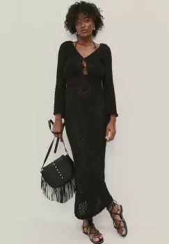 Answear Lab rochie culoarea negru, maxi, mulata imagine