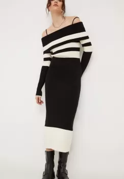 Answear Lab rochie culoarea negru, maxi, mulata imagine