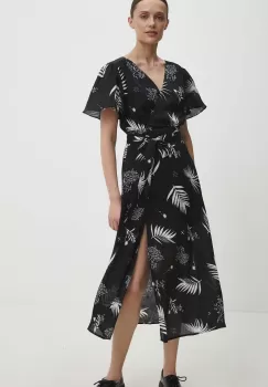 Answear Lab rochie culoarea negru, midi, evazati imagine