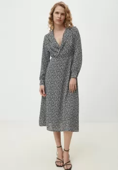 Answear Lab rochie culoarea negru, midi, evazati imagine