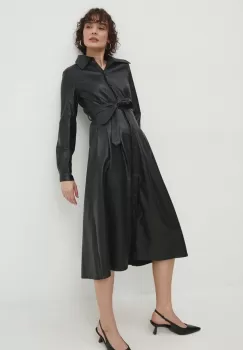 Answear Lab rochie culoarea negru, midi, evazati imagine