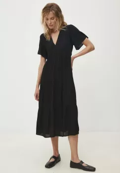 Answear Lab rochie culoarea negru, midi, evazati imagine