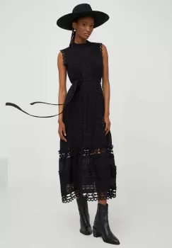 Answear Lab rochie culoarea negru, midi, evazati imagine