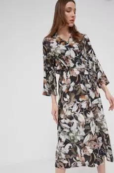 Answear Lab rochie culoarea negru, midi, evazati imagine