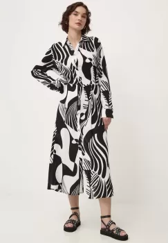 Answear Lab rochie culoarea negru, midi, evazati imagine