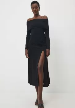 Answear Lab rochie culoarea negru, midi, evazati imagine