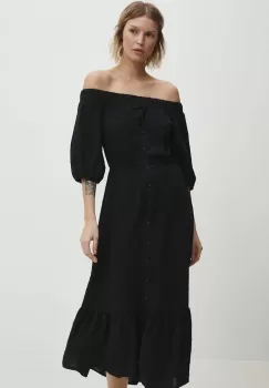 Answear Lab rochie culoarea negru, midi, evazati imagine