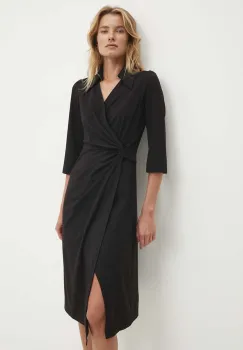 Answear Lab rochie culoarea negru, midi, mulata imagine