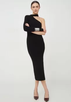 Answear Lab rochie culoarea negru, midi, mulata imagine