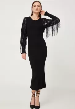 Answear Lab rochie culoarea negru, midi, mulata imagine