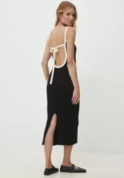 Answear Lab rochie culoarea negru, midi, mulata imagine