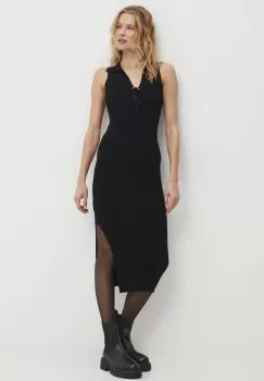 Answear Lab rochie culoarea negru, midi, mulata imagine