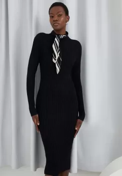 Answear Lab rochie culoarea negru, midi, mulata imagine