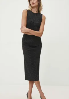 Answear Lab rochie culoarea negru, midi, mulata imagine